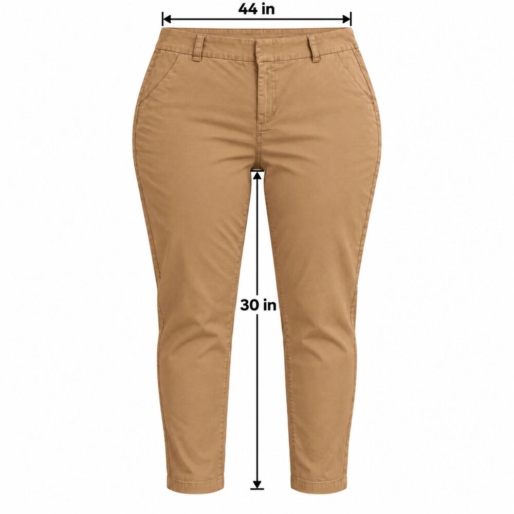 Hybrid & Co. Women’s Light Khaki Stretch Pants Size 22 Tapered 30” Inseam NWT - Picture 4 of 10